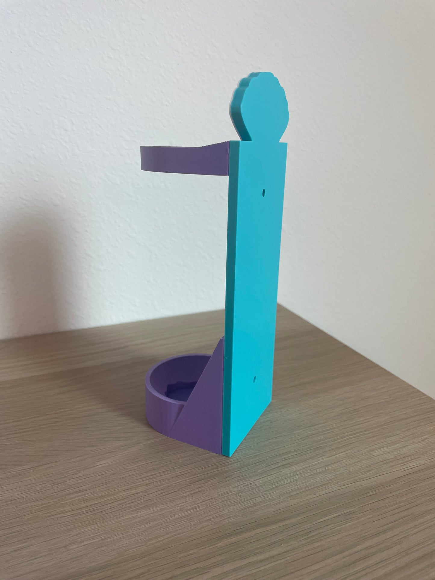 Mermaid Vertical Wall Mount Display for Theme Park Bubble Wands | 3D Printed Multi-Color Holders + Hardware Included