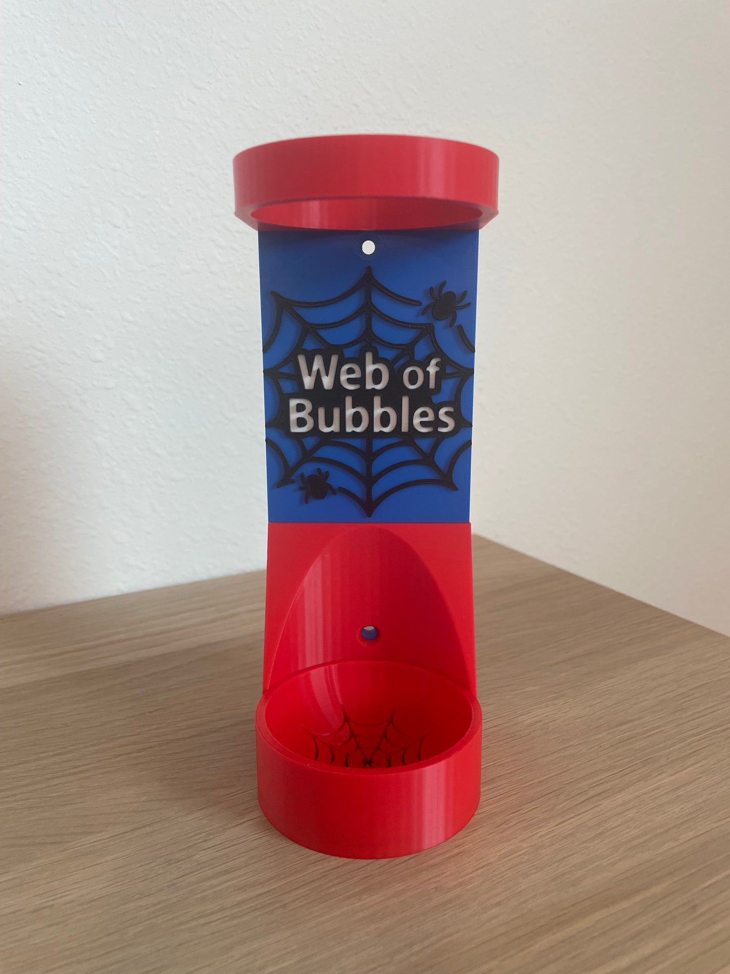 Friendly Hero Vertical Wall Mount Display for Theme Park Bubble Wands | 3D Printed Multi-Color Holders + Hardware Included