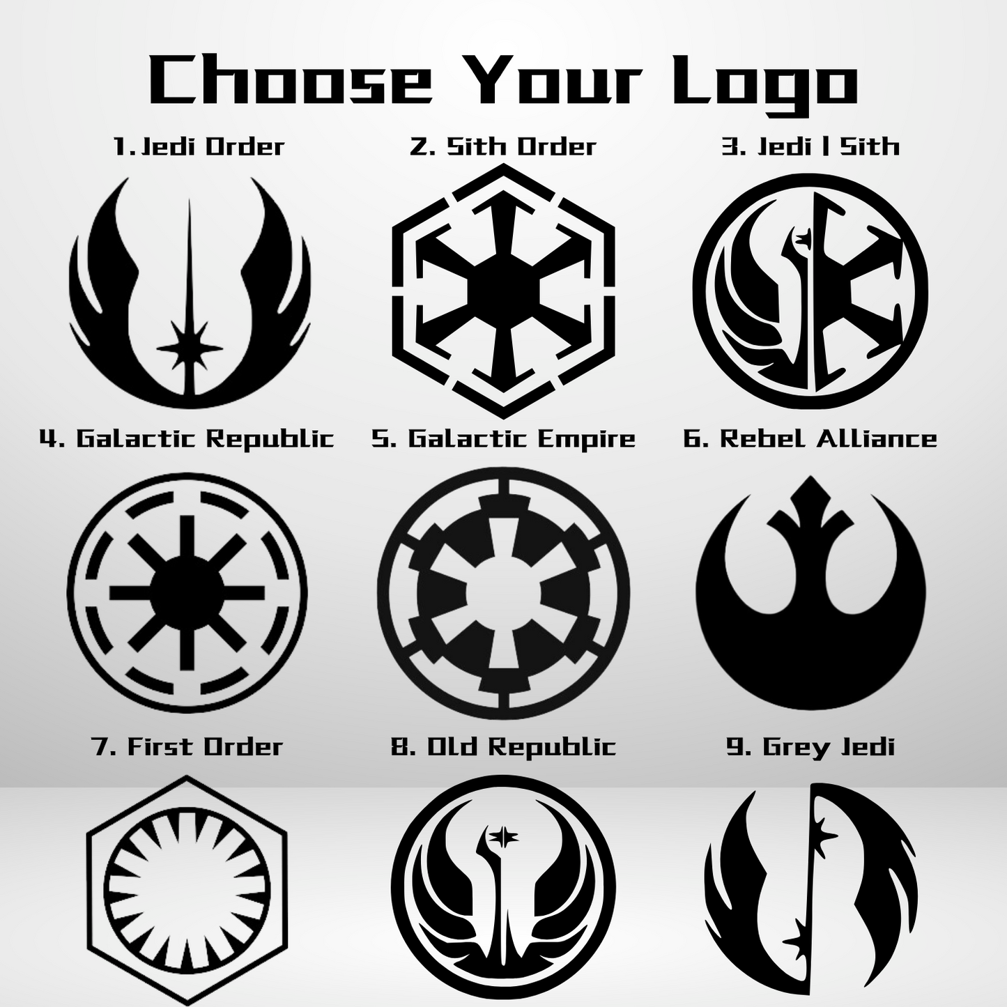 Vertical Lightsaber Wall Mount Organizer | Pick Your Logo | Aurebesh Inscription | 3D Printed | Hardware Included