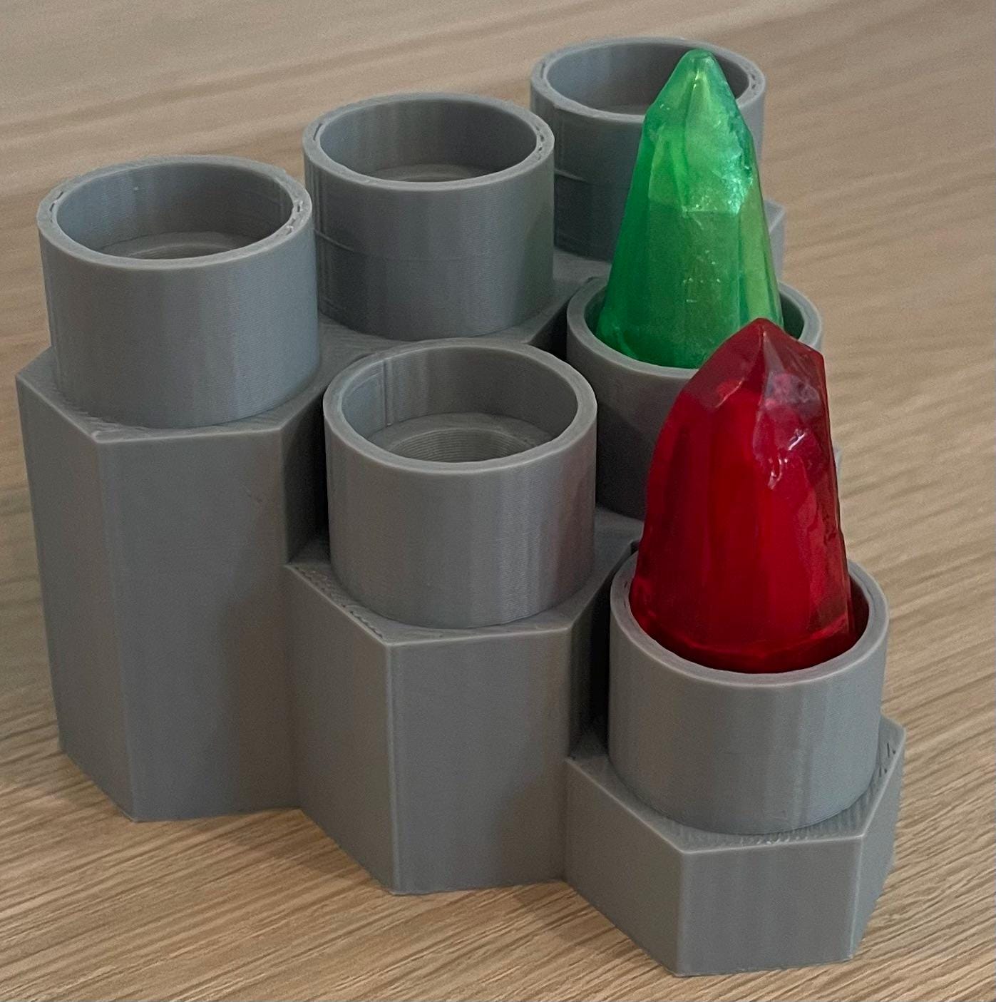 Hexagon Kyber Crystal Display – Holds 6 Crystals – Star Wars Desktop & Shelf Display - Savi's Workshop | Jedi Holocron | Sith Wayfinder