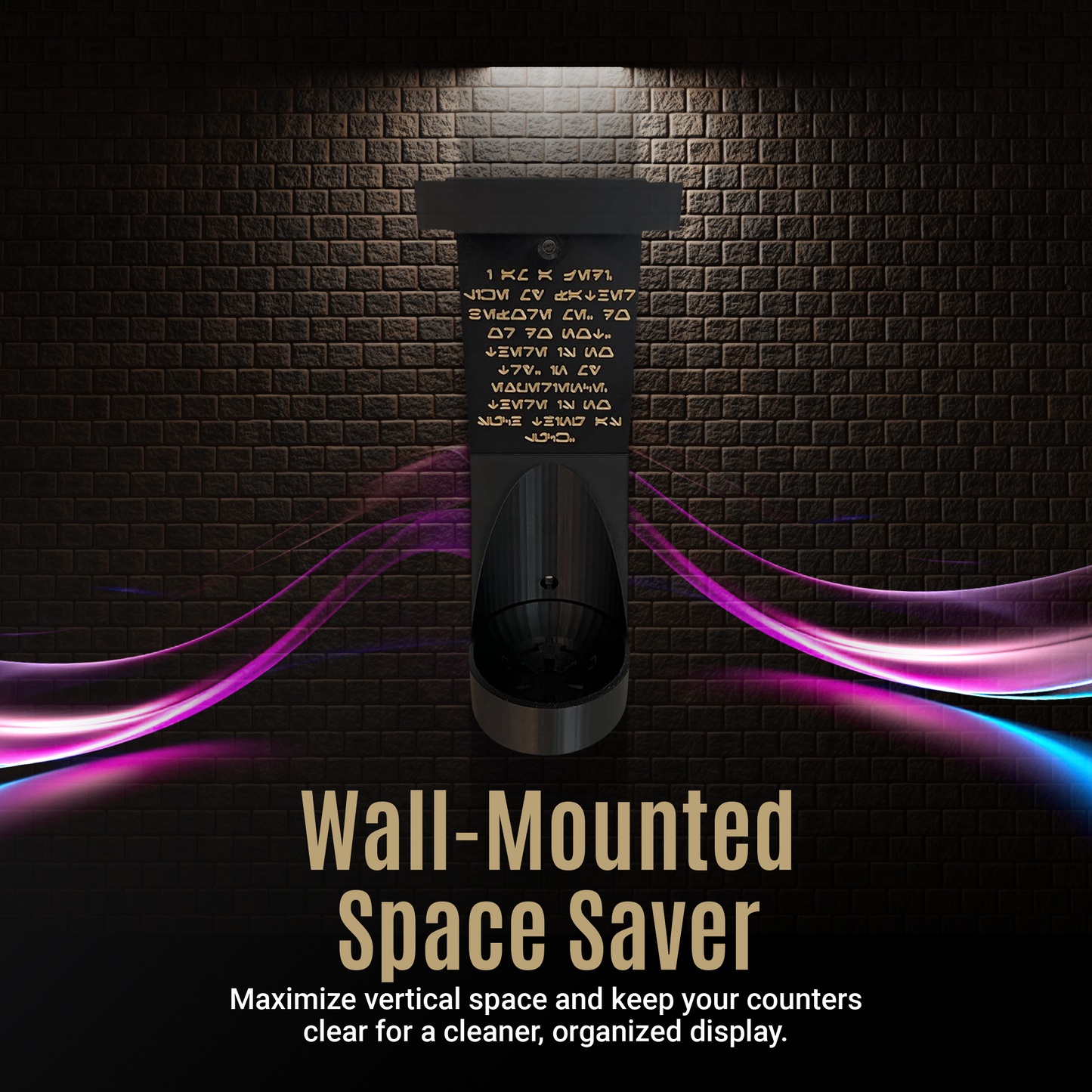 Vertical Lightsaber Wall Mount Organizer | Pick Your Logo | Aurebesh Inscription | 3D Printed | Hardware Included