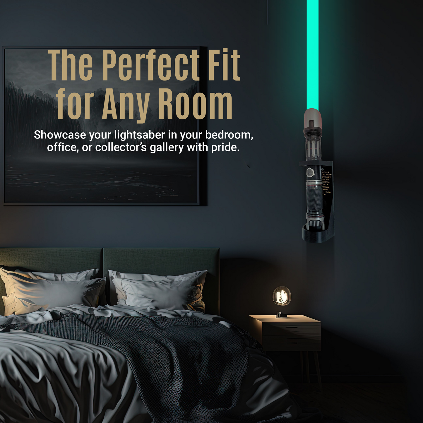 Vertical Lightsaber Wall Mount Organizer | Pick Your Logo | Aurebesh Inscription | 3D Printed | Hardware Included