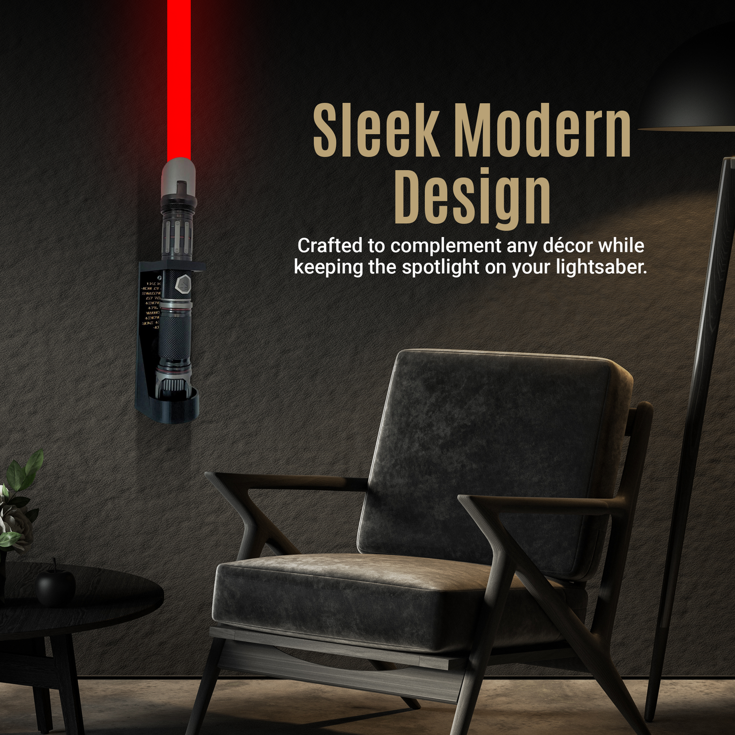 Vertical Lightsaber Wall Mount Organizer | Pick Your Logo | Aurebesh Inscription | 3D Printed | Hardware Included