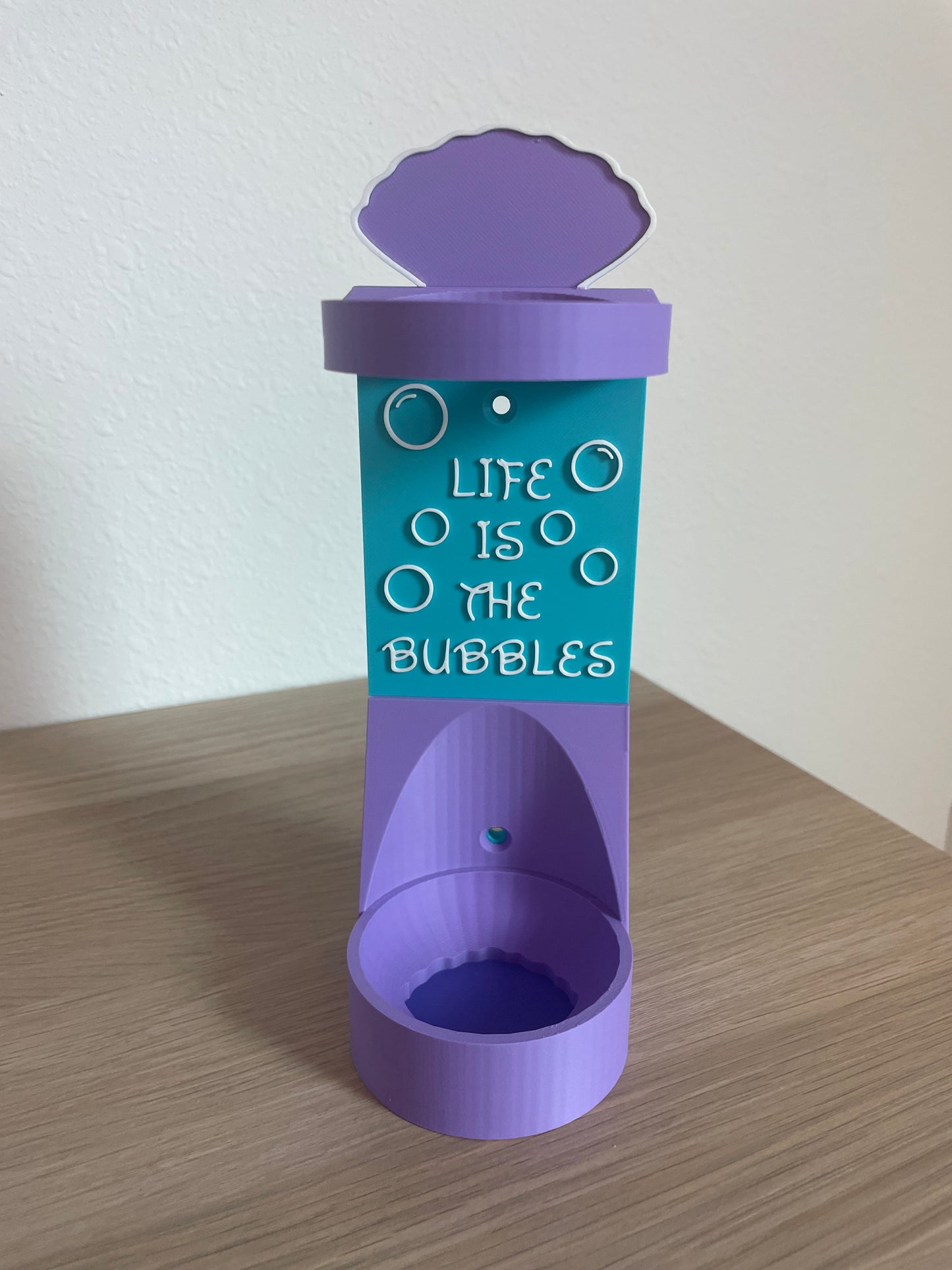Mermaid Vertical Wall Mount Display for Theme Park Bubble Wands | 3D Printed Multi-Color Holders + Hardware Included