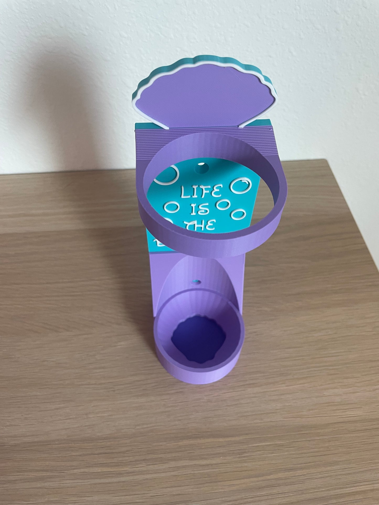 Mermaid Vertical Wall Mount Display for Theme Park Bubble Wands | 3D Printed Multi-Color Holders + Hardware Included