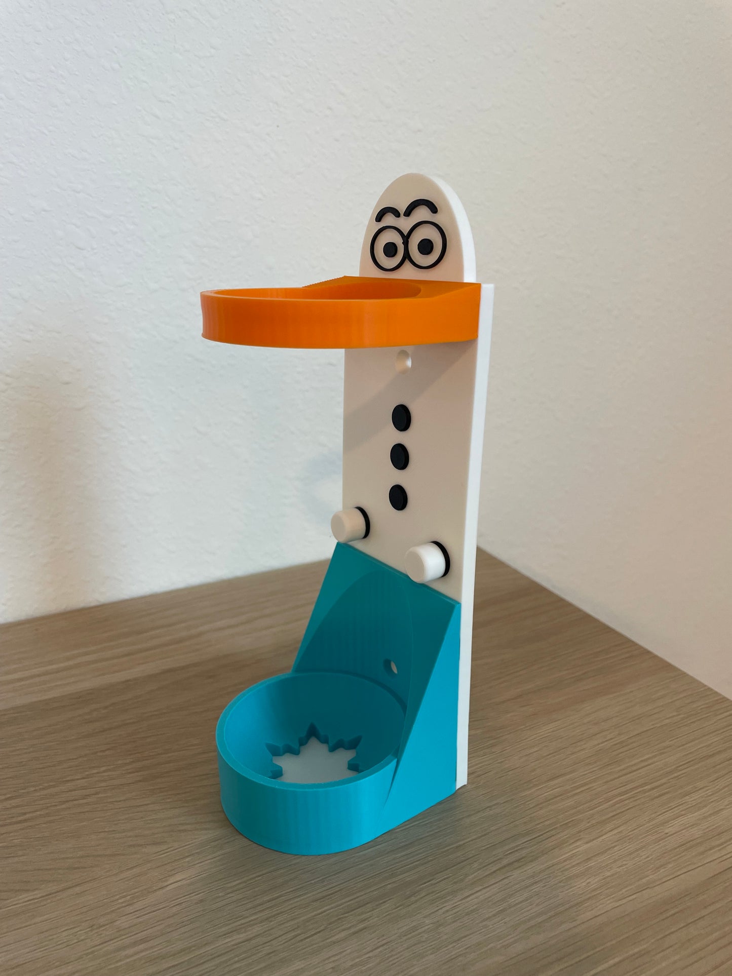 Snowman Vertical Wall Mount Display for Theme Park Bubble Wands | 3D Printed Multi-Color Holders + Hardware Included