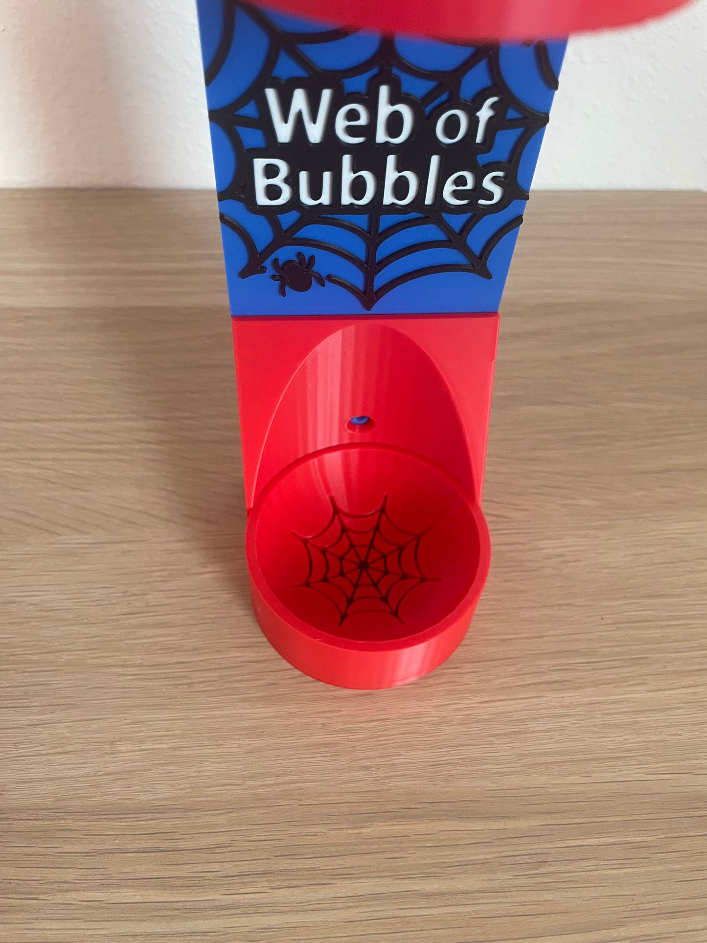 Friendly Hero Vertical Wall Mount Display for Theme Park Bubble Wands | 3D Printed Multi-Color Holders + Hardware Included