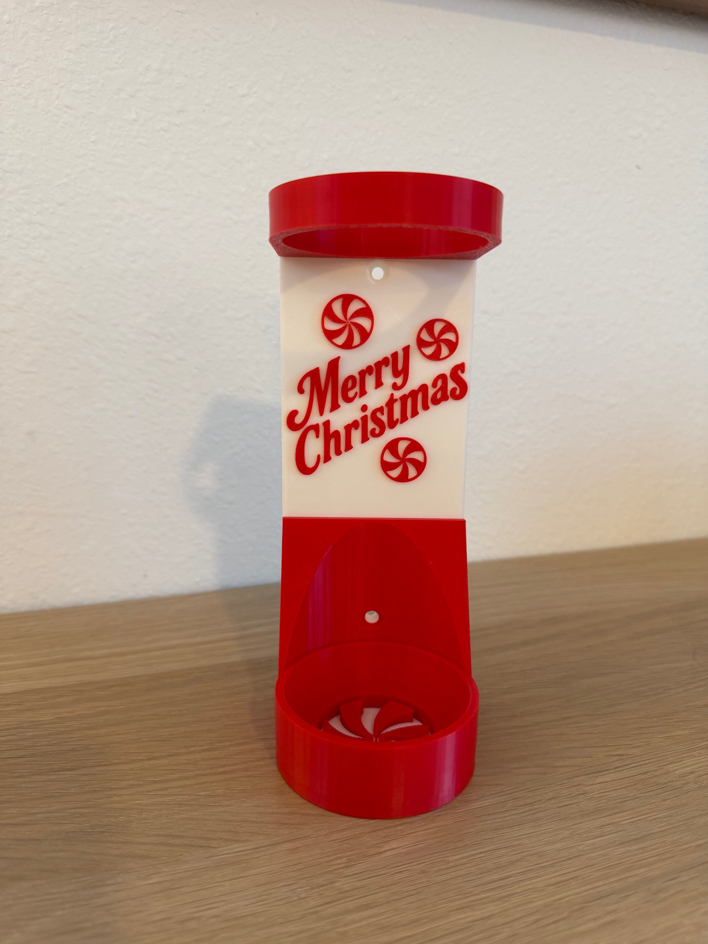 Peppermint Christmas Vertical Wall Mount Display for Theme Park Bubble Wands | 3D Printed Multi-Color Holders + Hardware Included
