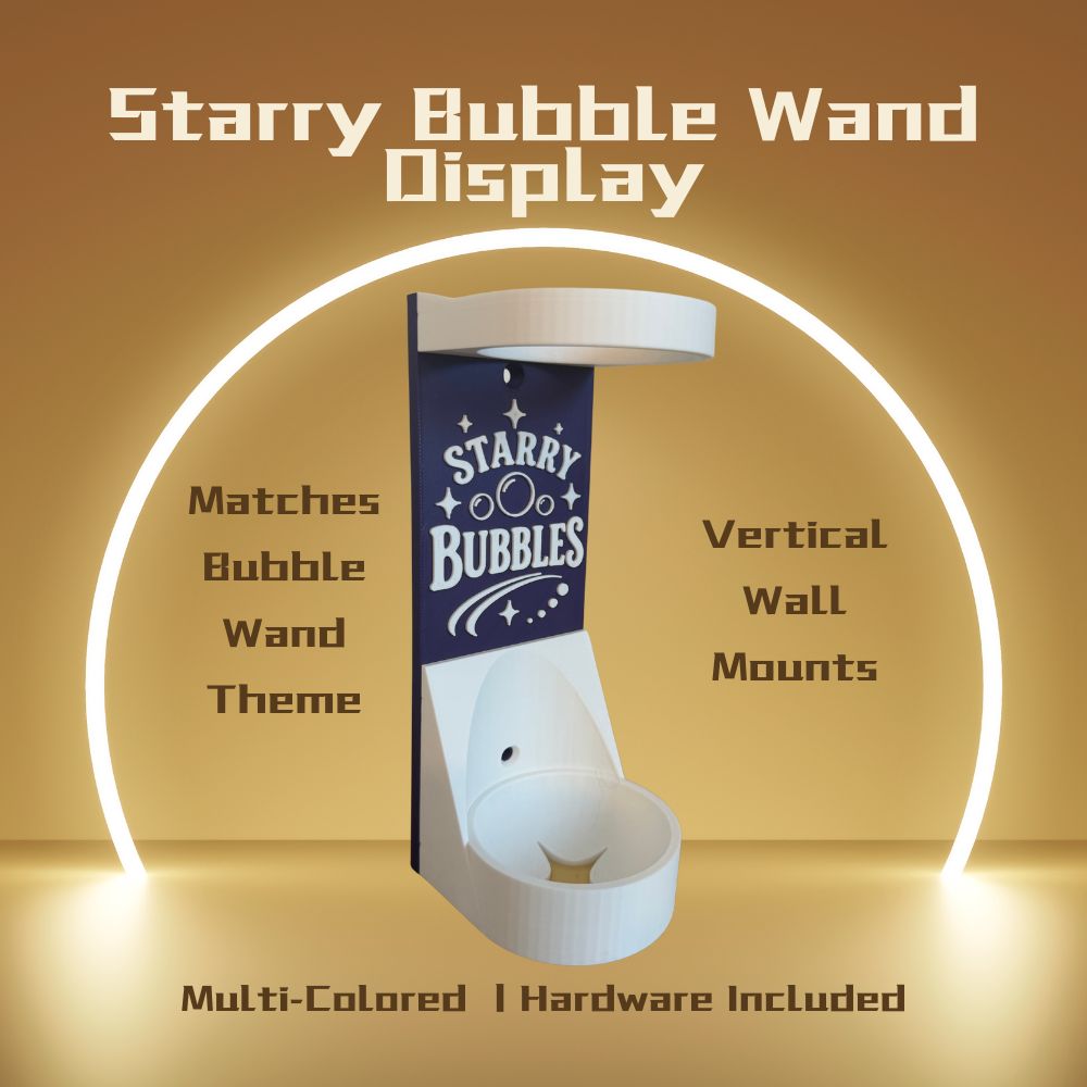 Starlight Night Time Parade Vertical Wall Mount Display for Theme Park Bubble Wands | 3D Printed Multi-Color Holders + Hardware Included (Copy)