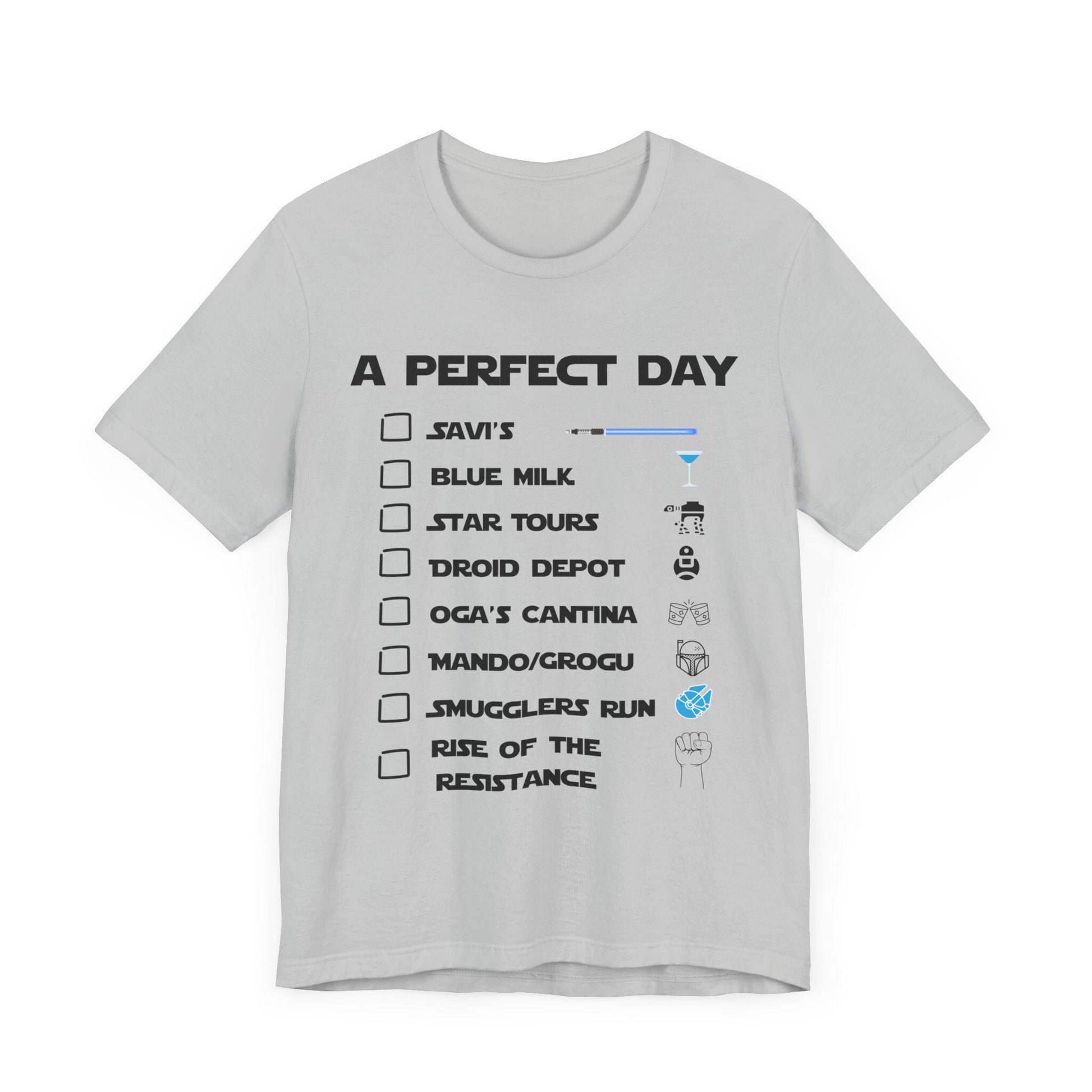 A Perfect Day - Galaxys Edge Checklist T-Shirt | Star Wars Bucket List Tee | Bella Canvas Tee