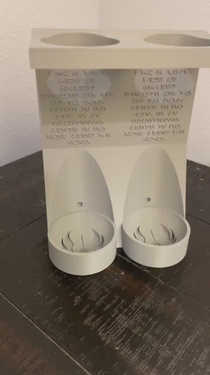 Dual Lightsaber Savi's Workshop Customizable Vertical Wall Mount | Pick a Logo | Choose Aurebesh Inscription | 3D Printed | Free  Hardware